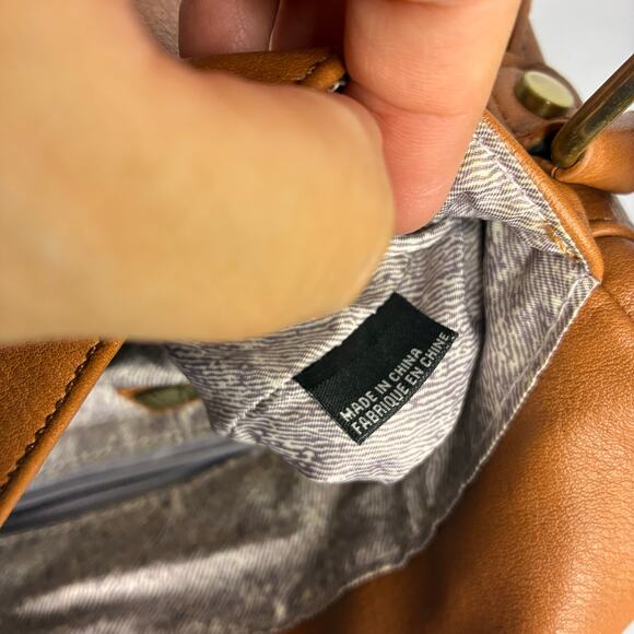 Sasha + Sofi Brown Faux Leather Satchel Bag Crossbody Purse Pockets Adjustable - Picture 11 of 11